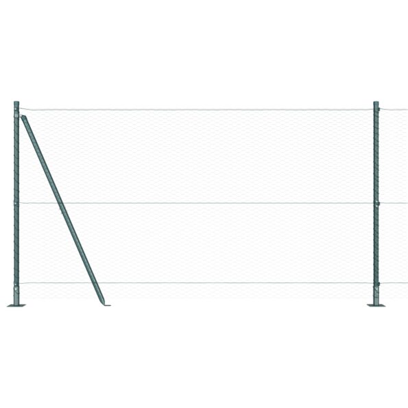 3353557_6.jpg vidaXL Hexagon Fence Zelená 1.2x50 m Oceľ, vidaXL Plotové stĺpy s podložkami 13 ks Ø32mm 68.5cm Zinkovaná oceľ – Obrázok 6