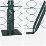 vidaXL Hexagon Fence Zelená 1.2x50 m Oceľ, vidaXL Plotové stĺpy s podložkami 13 ks Ø32mm 68.5cm Zinkovaná oceľ – Obrázok 8
