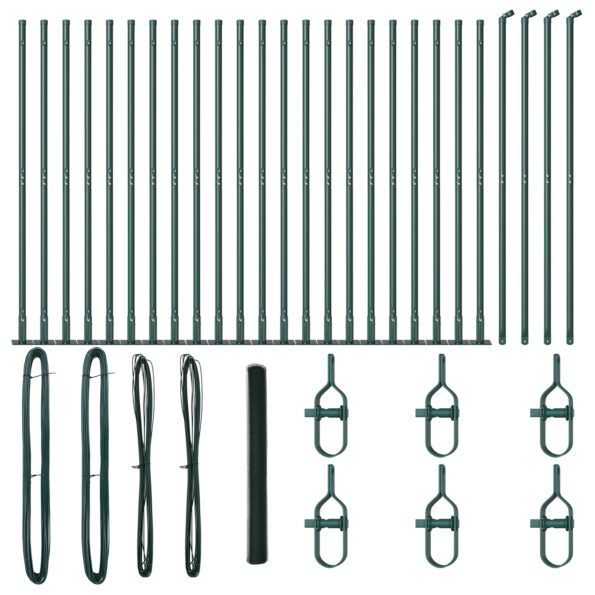Hexagonálna ohrada vidaXL Zelená 1.4x50 m Oceľ, Ohrady vidaXL s podstavcami 13 ks Ø32mm 78.5cm Pozinkovaná oceľ – Obrázok 2
