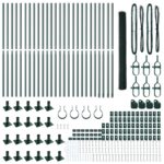 Hexagonálna ohrada vidaXL Zelená 1.4x50 m Oceľ, Ohrady vidaXL s podstavcami 13 ks Ø32mm 78.5cm Pozinkovaná oceľ – Obrázok 4