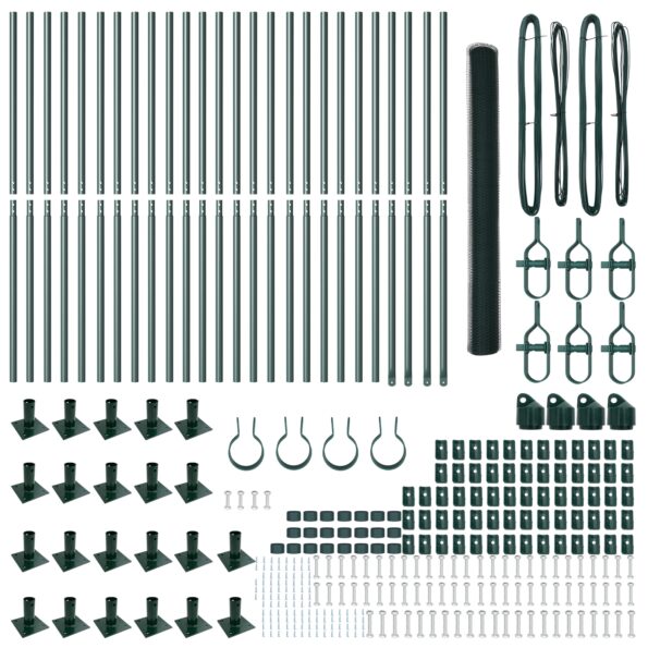 Hexagonálna ohrada vidaXL Zelená 1.4x50 m Oceľ, Ohrady vidaXL s podstavcami 13 ks Ø32mm 78.5cm Pozinkovaná oceľ – Obrázok 4