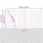 Zelený hexagonálny plot vidaXL 1.5x50 m z ocele, Plotové stĺpiky vidaXL s podstavcami 13 ks Ø32mm 83.5cm pozinkovaná oceľ – Obrázok 13
