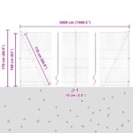 Hexagónové oplotenie vidaXL Zelené 1.6x50 m Oceľ, Stĺpy oplotenia vidaXL s podložkami 13 ks Ø32mm 88.5cm Pozinkovaná oceľ – Obrázok 13