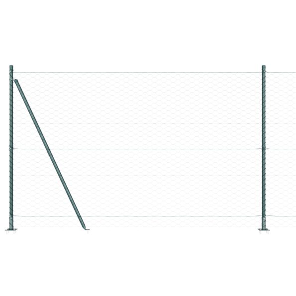 3353571_6.jpg Hexagónové oplotenie vidaXL Zelené 1.6x50 m Oceľ, Stĺpy oplotenia vidaXL s podložkami 13 ks Ø32mm 88.5cm Pozinkovaná oceľ – Obrázok 6