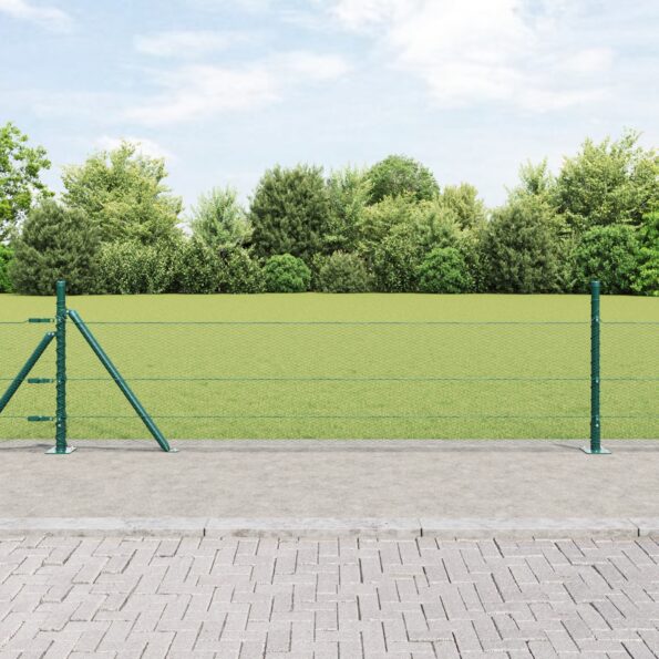 3353572_1.jpg Hexagonálny plot vidaXL Zelený 0,4x100 m Oceľ, Stĺpy plotu vidaXL s podlážkami 13 ks Ø32mm 50cm Železo pozinkované – Obrázok 1