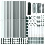 vidaXL Hexagonálne oplotenie Zelené 0.4x100 m Oceľ, VidaXL stĺpiky s podložkami 13 ks Ø32mm 50cm pozinkovaná oceľ – Obrázok 4
