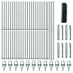 Hexagonálny plot vidaXL Zelený 0.4x100 m Oceľ, Plotové stĺpy vidaXL so základňovými doskami 13 ks Ø32mm 50cm pozinkovaná oceľ – Obrázok 2