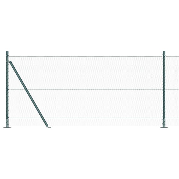 3353588_6.jpg Hexagonálny plot vidaXL Zelený 1x100 m Oceľ, Plotové stĺpiky vidaXL s podložkami 13 ks Ø32mm 110cm Galvanizovaná oceľ – Obrázok 6
