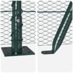 Hexagonálny plot vidaXL Zelený 1x100 m Oceľ, Plotové stĺpiky vidaXL s podložkami 13 ks Ø32mm 110cm Galvanizovaná oceľ – Obrázok 8