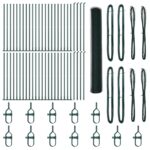 Zelený Hexagonový Plot vidaXL 1,2x100 m Oceľ, Súprava Plotových Stĺpov vidaXL s Podstavcami 13 ks Ø32mm 68,5cm Pozinkovaná Oceľ – Obrázok 2