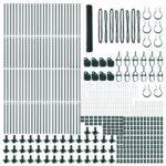 Hexagonálny plot vidaXL Zelený 1,2x100 m Oceľ, Súprava stĺpikov vidaXL s podložkami 13 ks Ø32mm 68,5cm Pozinkovaná oceľ – Obrázok 4