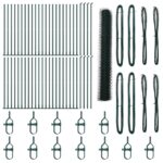 vidaXL šesťuholníkový plot zelený 1,2x100 m oceľ, vidaXL plotové stĺpy s podložkami 13 ks Ø32mm 68,5cm galvanizovaná oceľ – Obrázok 2