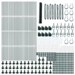 vidaXL šesťuholníkový plot zelený 1,2x100 m oceľ, vidaXL plotové stĺpy s podložkami 13 ks Ø32mm 68,5cm galvanizovaná oceľ – Obrázok 4