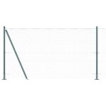 vidaXL šesťuholníkový plot zelený 1,2x100 m oceľ, vidaXL plotové stĺpy s podložkami 13 ks Ø32mm 68,5cm galvanizovaná oceľ – Obrázok 6