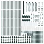 Hexagónový plot vidaXL Zelená 1.5x100 m Oceľ, Plotové stĺpy vidaXL s podstavcom 13 ks Ø32mm 83.5cm Pozinkovaná oceľ – Obrázok 4
