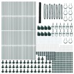 Hexagonálny plot vidaXL Zelený 1.5x100 m Oceľ, Stĺpy k plotu vidaXL s základnými platňami 13 ks Ø32mm 83.5cm Pozinkovaná oceľ – Obrázok 4