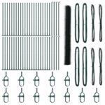 vidaXL Hexagonová ohrada Zelená 1,6x100 m Oceľ, vidaXL Stĺpy s podložkami 13 ks Ø32mm 88,5cm Galvanizovaná oceľ – Obrázok 2