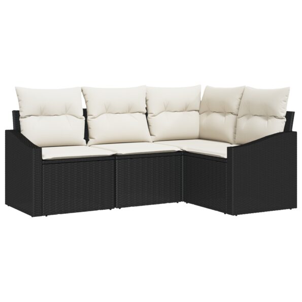 3355366_2.jpg vidaXL Záhradný set pohoviek Set 4 Čierna Polyetylénový ratan – Obrázok 2