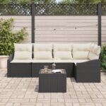 vidaXL Súprava záhradných pohoviek 6 pcs Hnedá a smotanová polyratan – Obrázok 3