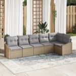vidaXL Súprava záhradných pohoviek 6 pcs Beige a svetlo šedá polyratan