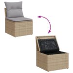 vidaXL Súprava záhradných pohoviek 6 pcs Beige a svetlo šedá polyratan – Obrázok 10