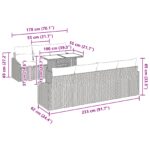 vidaXL Záhradná súprava pohoviek 8 kusov Uhlíková farba Ratan a Polyester – Obrázok 13