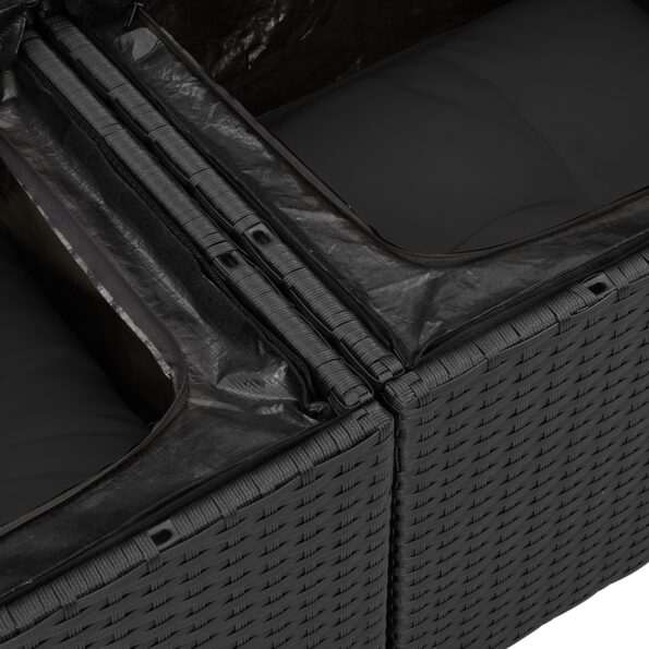 vidaXL 7-dielna sada záhradného sofa Sada 7 Čierna Poly ratan – Obrázok 7