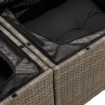 vidaXL Súprava záhradných pohoviek s vankúšom s úložiskom 6 pcs Sivá – Obrázok 7