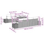vidaXL Súprava záhradných pohoviek s vankúšom s úložiskom 9 pcs Čierna – Obrázok 13