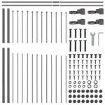 vidaXL Záhradný plot s vrchným oblúkom – sivý, 3,4x1,25 m, oceľ – Obrázok 5