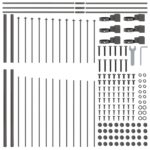 vidaXL Záhradný plot s oblúkovým vrchom, šedý, 3,4x1,75 m, oceľ – Obrázok 5