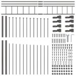 vidaXL Záhradný plot s oblúkovým vrchom, šedý, 3,4x2 m, z ocele – Obrázok 5