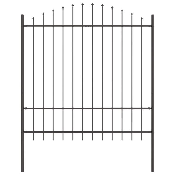 vidaXL Záhradný plot s oblúkovým vrchom, sivý, 6,8 x 1,75 m, oceľ – Obrázok 4
