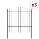 vidaXL Záhradný plot 5 pcs Sivá 170 x 215 cm – Obrázok 2