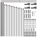 vidaXL Záhradný plot s oblúkovým vrcholom, šedý, 10,2x0,75 m, oceľ – Obrázok 5
