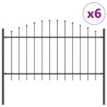 vidaXL Záhradný plot 6 pcs Sivá 170 x 140 cm – Obrázok 2