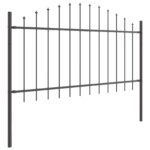 vidaXL Záhradný plot 6 pcs Sivá 170 x 140 cm – Obrázok 3