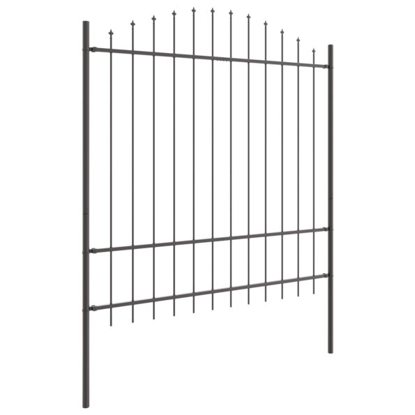3360122_3.jpg vidaXL Záhradné ploty s oblúkovým vrchom Šedý 10,2x1,75 m Oceľ – Obrázok 3