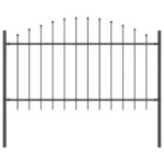 vidaXL Záhradný plot s oblúkovým vrchom, šedý, 11,9x1 m, oceľ – Obrázok 4