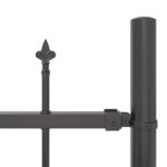 vidaXL Záhradný plot s oblúkovým vrchom, šedý, 11,9x1,25 m, oceľ – Obrázok 6