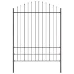 vidaXL Záhradný plot s oblúkovým vrchom, šedý, 11,9x2 m, oceľ – Obrázok 4