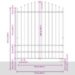 vidaXL Záhradný plot s oblúkovým vrchom, šedý, 11,9x2 m, oceľ – Obrázok 7