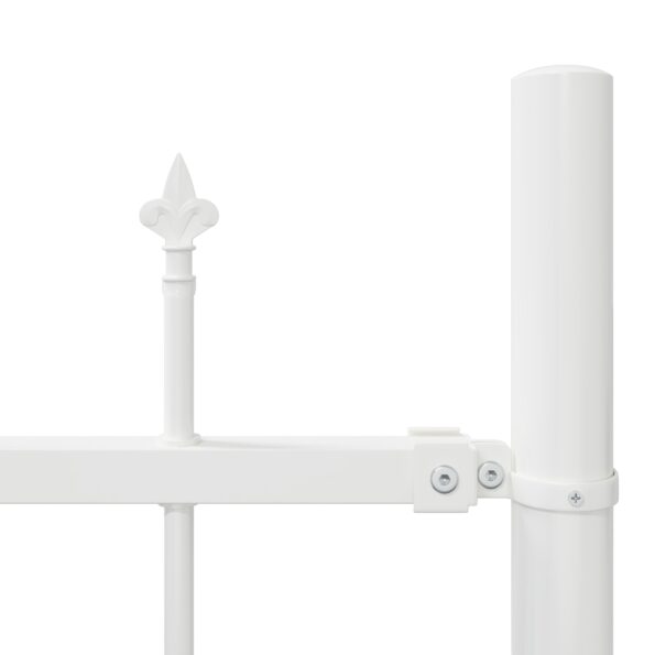 3360146_6.jpg vidaXL Záhradný plot s oblúkovým vrchom Biela 5,1x1,75 m Oceľ – Obrázok 6
