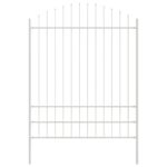 vidaXL Záhradný plot s oblúkovým vrchom Biela 5,1x2 m Oceľ – Obrázok 4