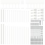 vidaXL Záhradný plot s vrchným oblúkom Biela 6,8x2 m Oceľ – Obrázok 5