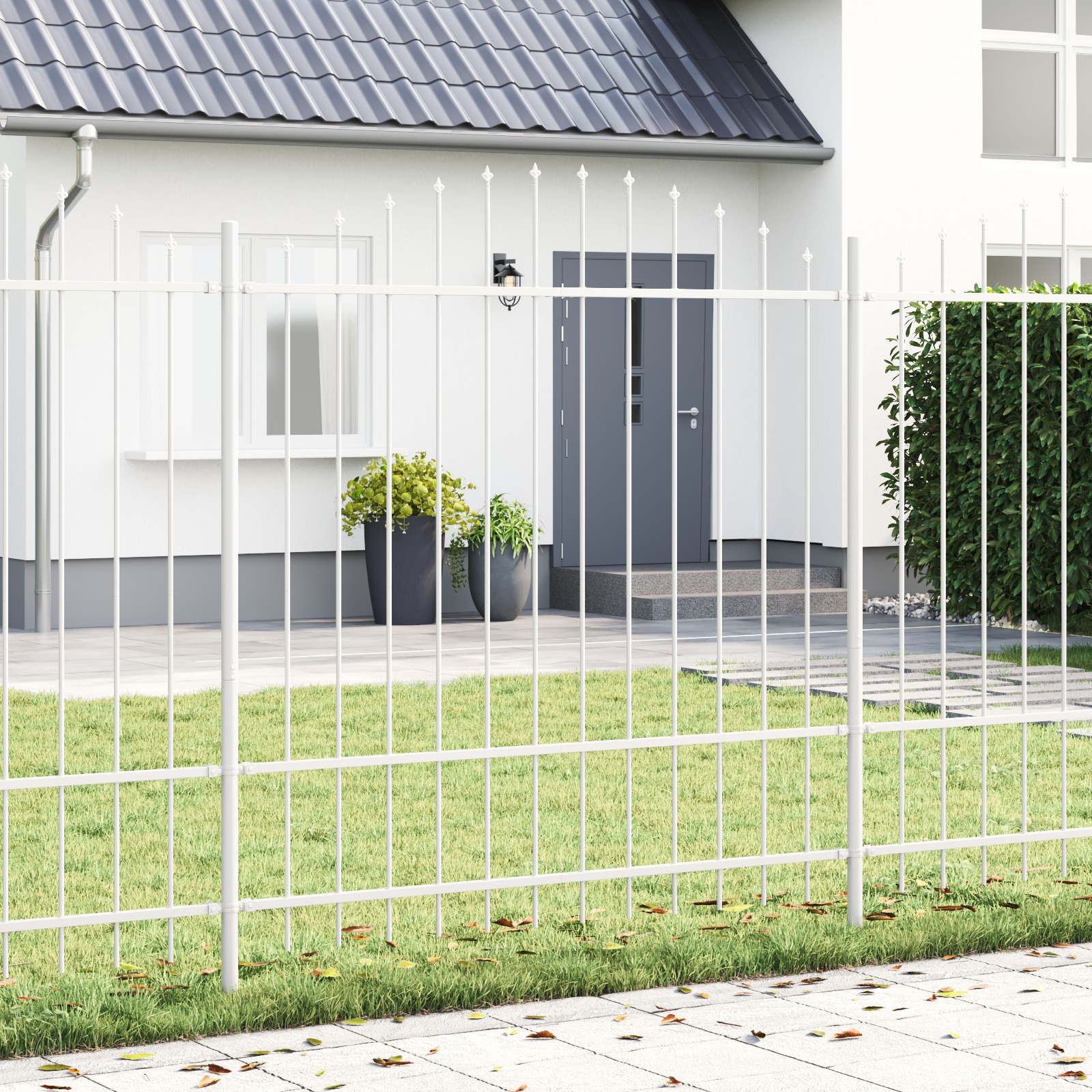 3360158_1.jpg vidaXL Záhradný plot 5 pcs Biela 170 x 215 cm – Obrázok 1