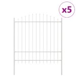 vidaXL Záhradný plot 5 pcs Biela 170 x 215 cm – Obrázok 2