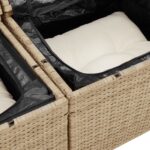 vidaXL Súprava záhradných pohoviek s vankúšom 7 pcs Béžová Poly ratan – Obrázok 9