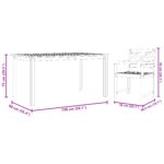 vidaXL 7-dielny záhradný jedálenský set z masívneho akáciového dreva – Obrázok 10