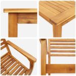 vidaXL 3-dielna záhradná jedálenská súprava z masívneho akáciového dreva – Obrázok 9